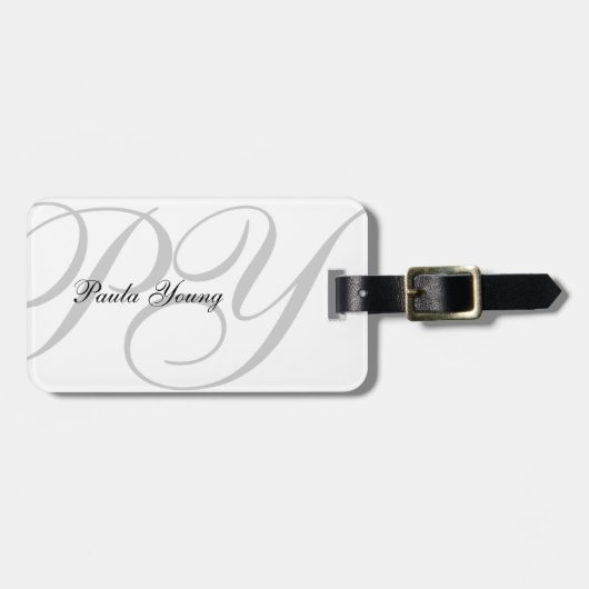 Étiquette À Bagage Monogramme moderne fait sur commande 2 (Devant horizontal)