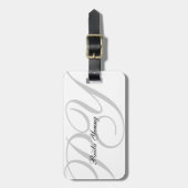 Étiquette À Bagage Monogramme moderne fait sur commande 2 (Devant Vertical)