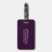 Étiquette À Bagage Monogramme moderne fait sur commande 2a (Dos Vertical)