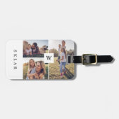 Étiquette À Bagage Monogramme moderne Famille personnalisée Collage p (Devant horizontal)