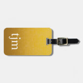Étiquette À Bagage Monogramme moderne Faux Gold Black Bold (Devant horizontal)