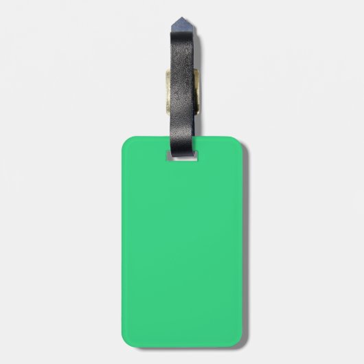 Étiquette À Bagage monogramme moderne fleurs vert jaune (Dos Vertical)