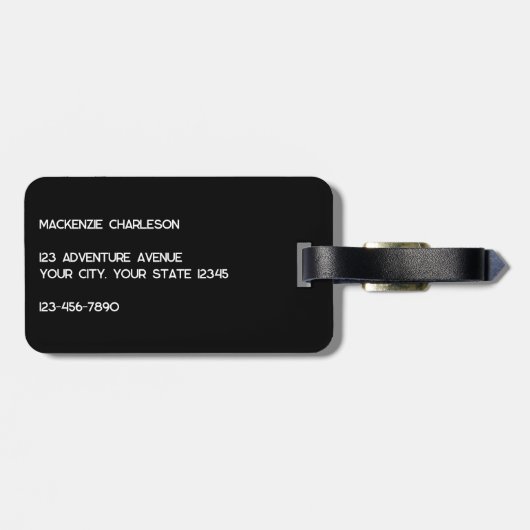 Étiquette À Bagage Monogramme moderne initial (Dos horizontal)