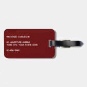 Étiquette À Bagage Monogramme moderne initial (Dos horizontal)