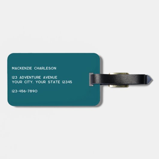 Étiquette À Bagage Monogramme moderne initial (Dos horizontal)