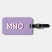 Étiquette À Bagage Monogramme moderne Lilac initial (Devant horizontal)
