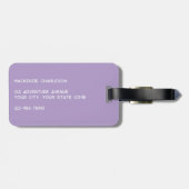 Étiquette À Bagage Monogramme moderne Lilac initial (Dos horizontal)