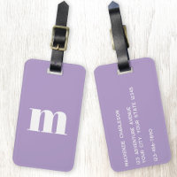 Monogramme moderne Lilac initial violet