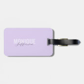 Étiquette À Bagage Monogramme moderne Lilac Lavender Nom Script (Dos horizontal)