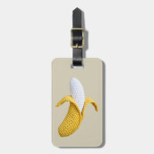 Étiquette À Bagage Monogramme moderne minimal Nom Crochet Banana (Devant Vertical)