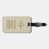 Étiquette À Bagage Monogramme moderne minimal Nom Crochet Banana (Dos horizontal)