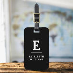 Étiquette À Bagage Monogramme moderne minimaliste noir blanc<br><div class="desc">Améliorez votre expérience de voyage avec notre étiquette de bagages Monogramme minimaliste classique élégant et moderne. Cet accessoire méticuleusement conçu allie élégance intemporelle et minimalisme contemporain, assurant à vos bagages un caractère sophistiqué. Réalisée avec précision et attention au détail, cette étiquette à bagages est plus qu'un simple article pratique, c'est...</div>
