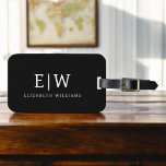 Étiquette À Bagage Monogramme moderne minimaliste noir et blanc<br><div class="desc">Découvrez notre collection minimaliste moderne de monogrammes noirs et blancs : Faites preuve de simplicité et de sophistication grâce à nos designs minimalistes, conçus pour élever votre style sans effort. Réalisée avec un oeil attentif pour l'esthétique moderne, cette collection présente des motifs noirs et blancs épurés accentués par des monogrammes...</div>