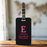 Étiquette À Bagage Monogramme moderne minimaliste rose chaud<br><div class="desc">Améliorez votre expérience de voyage avec notre étiquette de bagages Monogramme minimaliste classique élégant et moderne. Cet accessoire méticuleusement conçu allie élégance intemporelle et minimalisme contemporain, assurant à vos bagages un caractère sophistiqué. Réalisée avec précision et attention au détail, cette étiquette à bagages est plus qu'un simple article pratique, c'est...</div>