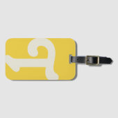 Étiquette À Bagage Monogramme moderne Monogramme initial Jaune clair (Devant Horizontal)