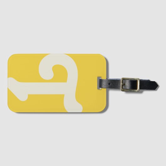 Étiquette À Bagage Monogramme moderne Monogramme initial Jaune clair (Devant Horizontal)