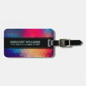 Étiquette À Bagage Monogramme moderne Motif géométrique coloré (Devant horizontal)