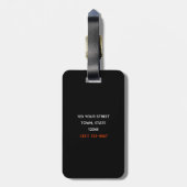 Étiquette À Bagage Monogramme moderne orange et noir (Dos Vertical)