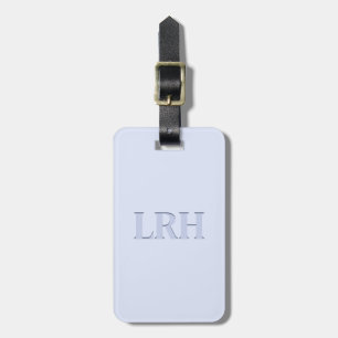 Étiquette À Bagage Monogramme moderne personnalisé bleu initial simpl
