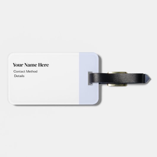 Étiquette À Bagage Monogramme moderne personnalisé bleu initial simpl (Dos horizontal)