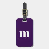 Étiquette À Bagage Monogramme moderne Plum initial violet (Devant Vertical)
