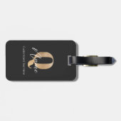 Étiquette À Bagage Monogramme moderne Q & Nom initial Personnalisé (Dos horizontal)