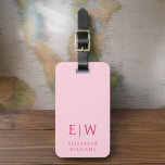 Étiquette À Bagage Monogramme moderne rose chaud minimaliste<br><div class="desc">Améliorez votre expérience de voyage avec notre étiquette de bagages Monogramme minimaliste classique élégant et moderne. Cet accessoire méticuleusement conçu allie élégance intemporelle et minimalisme contemporain, assurant à vos bagages un caractère sophistiqué. Réalisée avec précision et attention au détail, cette étiquette à bagages est plus qu'un simple article pratique, c'est...</div>