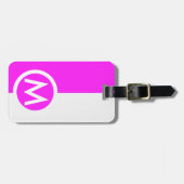 Étiquette À Bagage Monogramme moderne rose deux tons (Devant horizontal)