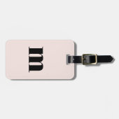 Étiquette À Bagage Monogramme moderne rose initial (Devant horizontal)