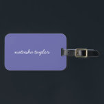 Étiquette À Bagage Monogramme moderne très tendance très peri violet<br><div class="desc">Préparez-vous pour vos prochaines vacances ou votre prochain voyage d'affaires avec cette étiquette moderne très tendance violet Script Monogramme Nom Bagage. Peut être customisé avec votre nom de choix sur le devant et vos coordonnées sur le dos.</div>