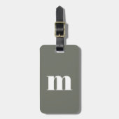 Étiquette À Bagage Monogramme moderne - Vert initial (Devant Vertical)