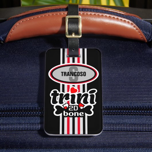 Étiquette À Bagage Monogramme modifiable Trini initial à de Bone (Insitu Rectoal 2)