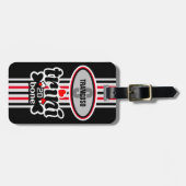 Étiquette À Bagage Monogramme modifiable Trini initial à de Bone (Devant horizontal)