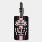 Étiquette À Bagage Monogramme modifiable Trini initial à de Bone (Devant Vertical)