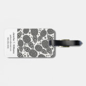 Étiquette À Bagage Monogramme monochrome des ananas | (Dos horizontal)