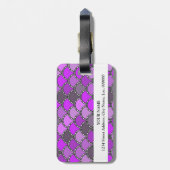 Étiquette À Bagage Monogramme Motif à échelles violet et mauve (Dos Vertical)
