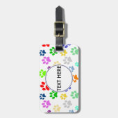 Étiquette À Bagage Monogramme Motif de pattes pour animaux de compagn (Devant Vertical)