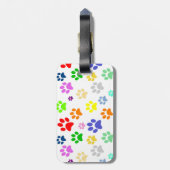Étiquette À Bagage Monogramme Motif de pattes pour animaux de compagn (Dos Vertical)