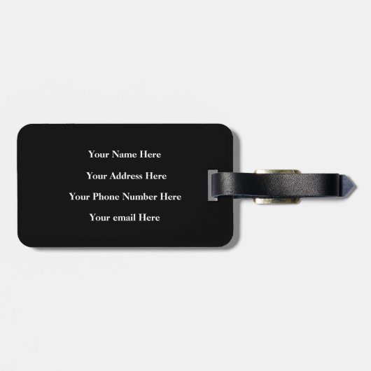 Étiquette À Bagage Monogramme Motif initial en sanglier noir et blanc (Dos horizontal)