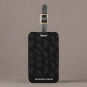 Étiquette À Bagage Monogramme Motif noir Texture Masculine Classy