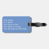 Étiquette À Bagage Monogramme Motif Snowdrop sur Poudre Bleu (Dos horizontal)