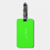 Étiquette À Bagage Monogramme Néon Fluorescent Vert (Dos Vertical)