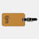 Étiquette À Bagage Monogramme noir bronze simple (Devant horizontal)