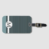 Étiquette À Bagage Monogramme noir et blanc (Devant Horizontal)