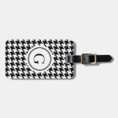 Étiquette À Bagage Monogramme noir et blanc classique de (Devant horizontal)