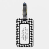 Étiquette À Bagage Monogramme noir et blanc classique de (Dos Vertical)