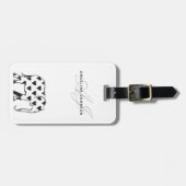 Étiquette À Bagage Monogramme noir et blanc éléphant (Devant horizontal)