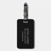 Étiquette À Bagage Monogramme noir et bronzage de plaid de Buffalo (Dos Vertical)