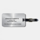 Étiquette À Bagage Monogramme, Noir Metallic Motif Design (Dos horizontal)