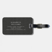 Étiquette À Bagage Monogramme Noir Métallo élégant peigne de miel (Dos horizontal)